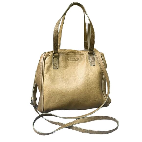 American leather Co Handbags - American Leather Co Purse Lenox Triple Entry Crossbody Tan Olive Casual Travel
